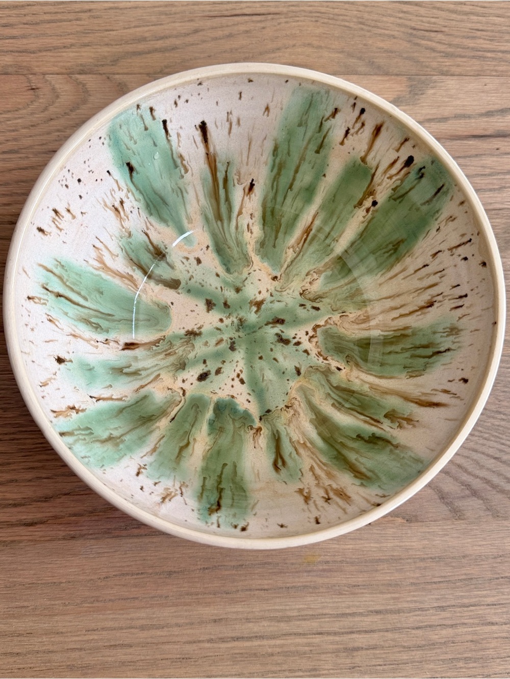 Studio Pottery Hand Made Glazed Bowl Stamped Pottery By Jen